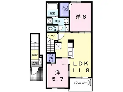 タップ アルファB(2LDK/2階)の間取り写真