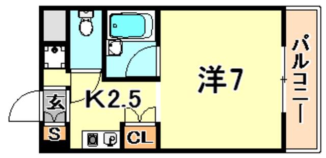 MAGNOLIA(1K/2階)の間取り写真