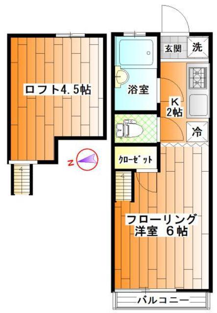美里ハウス居村(1K/1階)の間取り写真