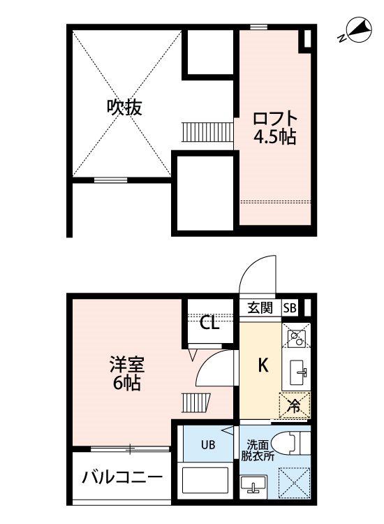 GRACE枇杷島 (1K/2階)の間取り写真