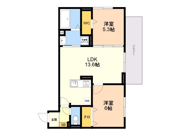 D-ROOM平田台(2LDK/3階)の間取り写真