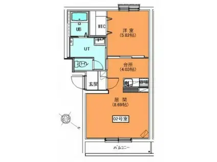 オールウェイズ(1LDK/4階)の間取り写真