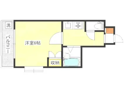 リファレンス小倉北(1K/6階)の間取り写真