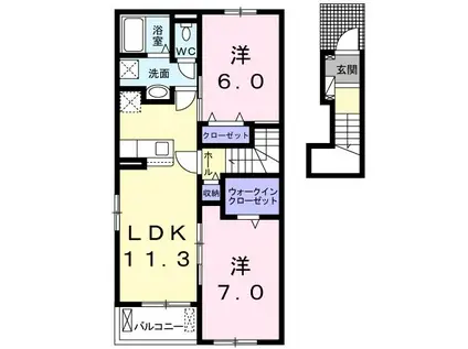 グランハイツ・I(2LDK/2階)の間取り写真
