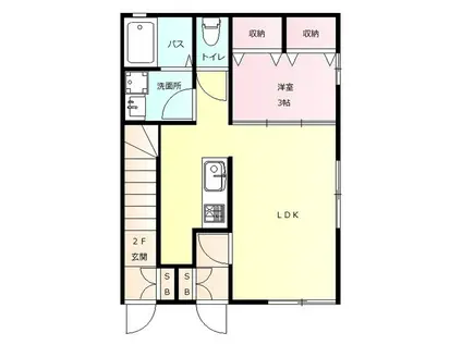 ブリーズ・アエル(ワンルーム/1階)の間取り写真