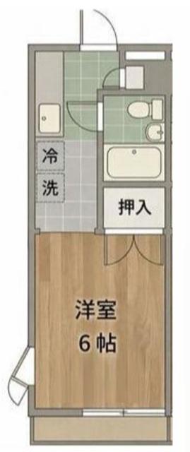 タツミハイツ(1K/3階)の間取り写真