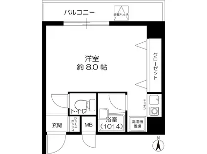 サンエスト南森町(1K/3階)の間取り写真