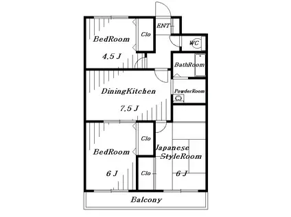 アンリベールIII(3DK/3階)の間取り写真
