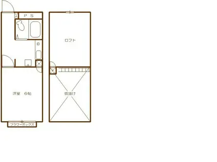 パルコーポ原市(1SK/2階)の間取り写真