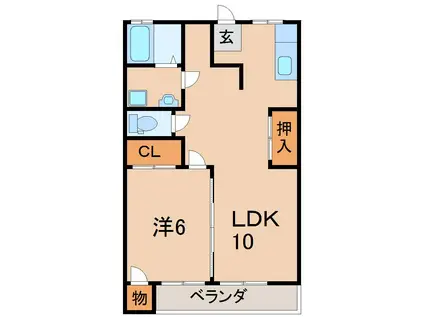 コーポ金子A(1LDK/1階)の間取り写真