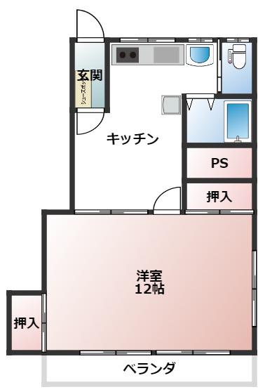 斎民コーポ河原田(1K/1階)の間取り写真