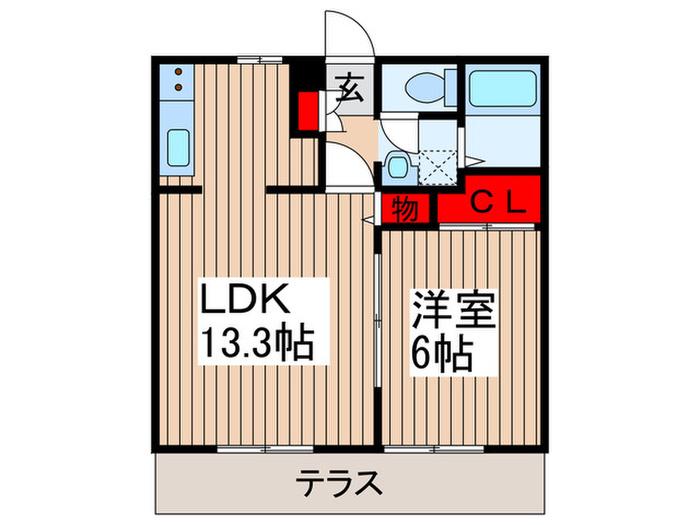 フロイディハイツ(1LDK/1階)の間取り写真