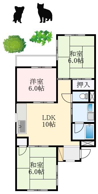 GARE深井(3LDK/1階)の間取り写真