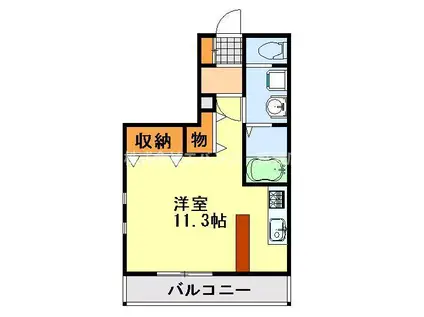 メルローズ蘇我(ワンルーム/3階)の間取り写真