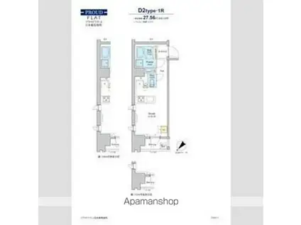 プラウドフラット日本橋馬喰町(ワンルーム/12階)の間取り写真