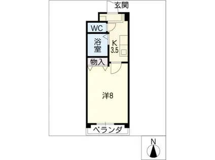 グランメール一社(1K/3階)の間取り写真