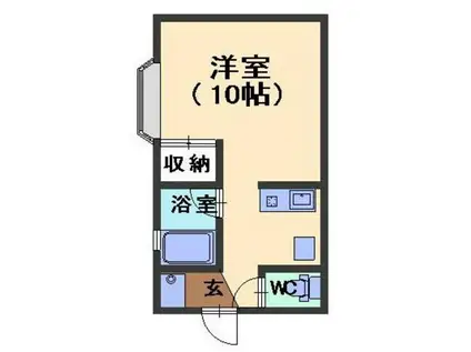 アプローズハイム(ワンルーム/2階)の間取り写真