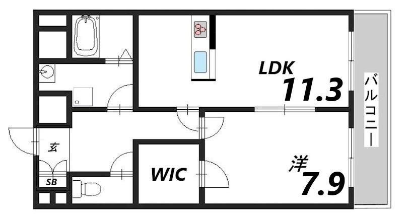 CAPITAL.I姫路(1LDK/9階)の間取り写真