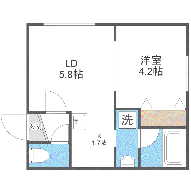 アズーリ中の島参番館(1LDK/3階)の間取り写真