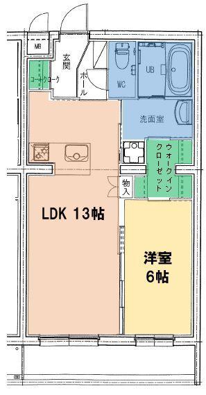 ブリアージュ浜北駅前(1LDK/4階)の間取り写真