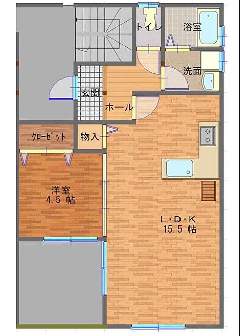 プロバンスビラ(1LDK/2階)の間取り写真