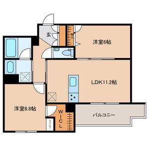 グランディヴィラ オオタカノモリII(2LDK/2階)の間取り写真