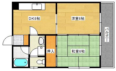 第2佐々木ビル(2DK/4階)の間取り写真