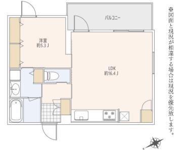 GRANDUO下北沢VIII(1LDK/4階)の間取り写真