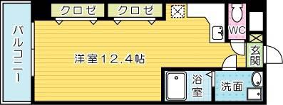 寿山ビル(ワンルーム/3階)の間取り写真