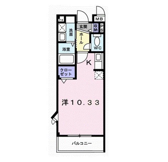レジデンスブライト(ワンルーム/3階)の間取り写真