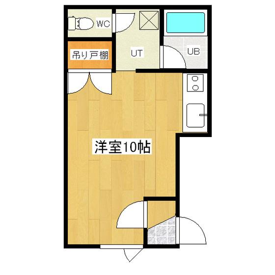 サンコートハイツB(ワンルーム/2階)の間取り写真