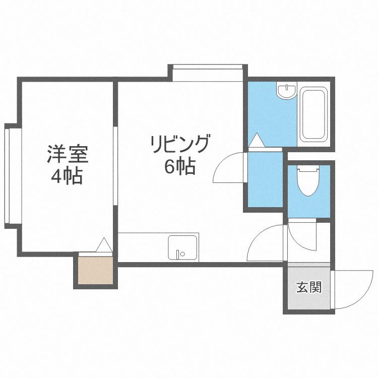 デポット(1DK/2階)の間取り写真