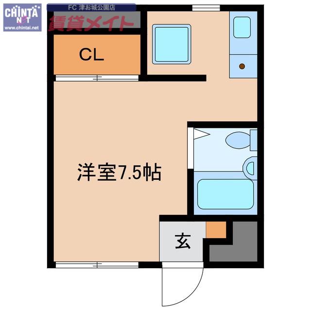エリクシール(ワンルーム/1階)の間取り写真
