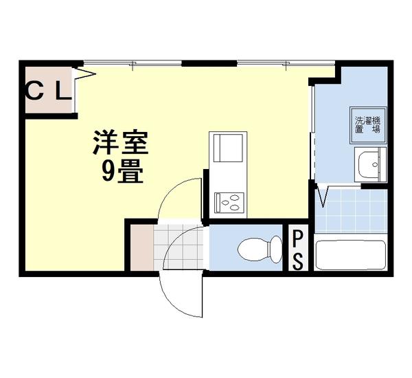 瀬戸ビル(ワンルーム/2階)の間取り写真