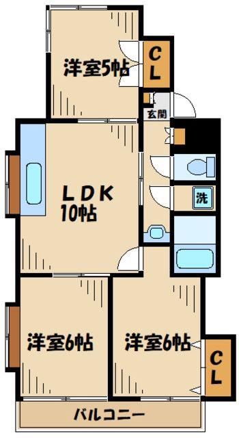 メゾンドAI(3LDK/1階)の間取り写真