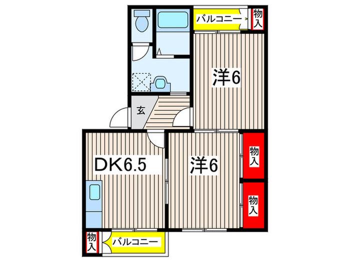 LA CASA箕面(2DK/4階)の間取り写真