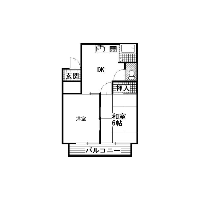 コーポ純(2DK/2階)の間取り写真