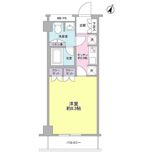 セジュール市ヶ尾(1K/2階)の間取り写真