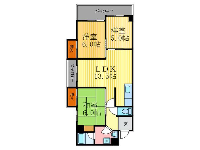 エピコット正(3LDK/6階)の間取り写真
