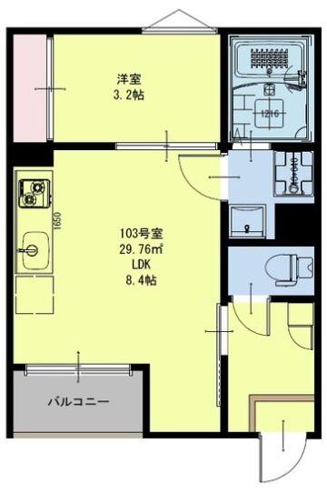 REGALESTボヌール宮城野原(1LDK/1階)の間取り写真
