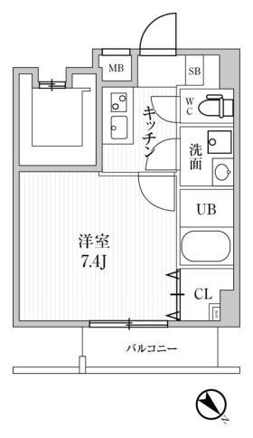 ALTERNA池袋イースト(1K/6階)の間取り写真