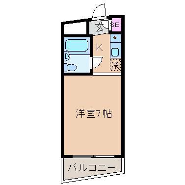 セザール元住吉(ワンルーム/4階)の間取り写真