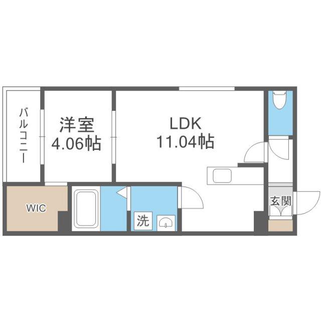 イル・フィオーレ一津屋(1LDK/1階)の間取り写真