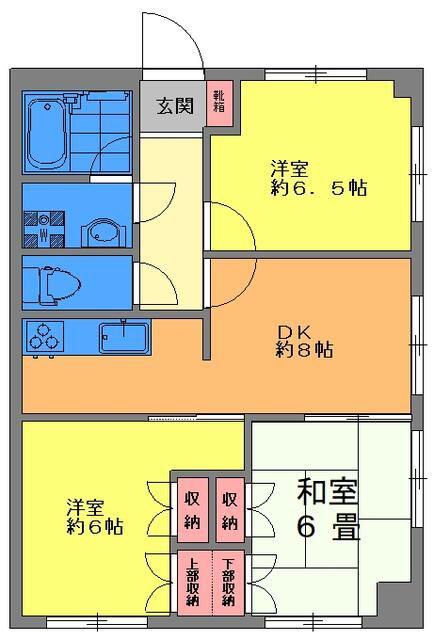 目黒本町マンション(3DK/1階)の間取り写真