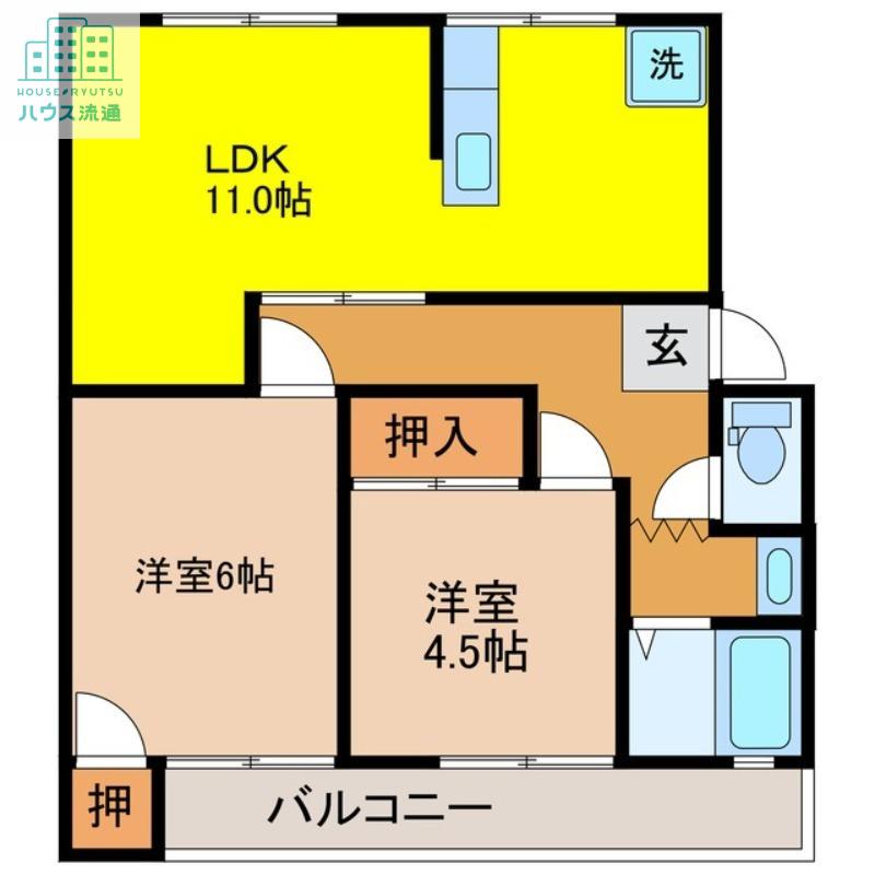 サンシャイン野田(2LDK/1階)の間取り写真