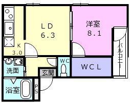 フジパレス和歌山太田I番館(1LDK/2階)の間取り写真
