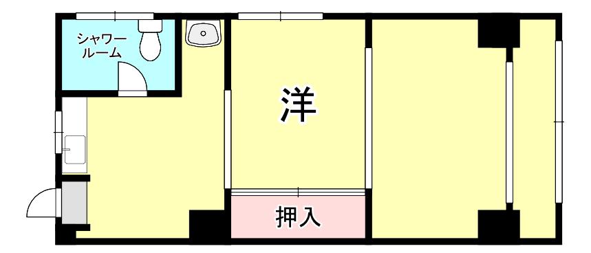 フジビル(ワンルーム/5階)の間取り写真