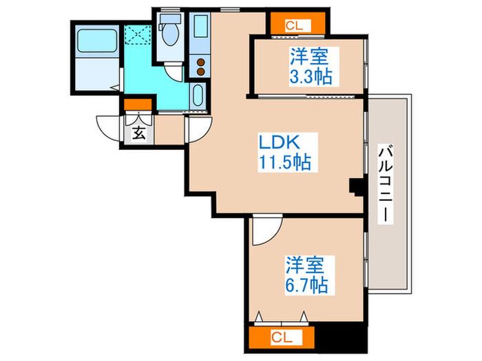 レガーロ札幌ステーション(2LDK/15階)の間取り写真
