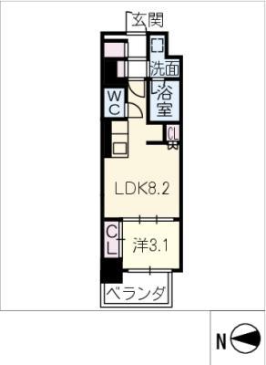 ラ・メゾンフィル御園(1LDK/5階)の間取り写真