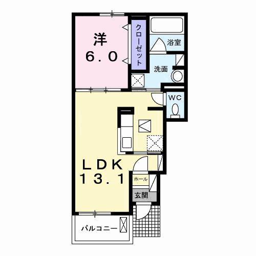 クローバー(1LDK/1階)の間取り写真